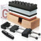 KYONANO Schleifstein, Wetzstein Abziehstein Set 2-in-1 Doppelseitiger Messerschärfer 400/1000 3000/8000 Körnung, inkl. Läppstein, Schleifstein-Halter Edelstahl/Holz, Gummihalter, Winkelführer(9er/Set)