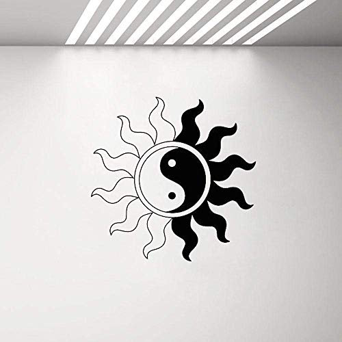 42X42Cmtaoism Yin Yang Sun Abnehmbarer Aufkleber Wohnzimmer Schlafzimmer Pvc Material Vinyl Tapete Kunst Wandaufkleber Wasserdichtes Wandbild Home Deco