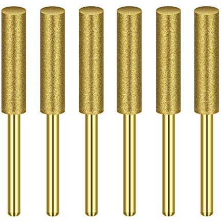 Diamond Chainsaw Sharpener Burr 1/8 Shank,5/32-Inch Electric Sure Sharp Replacement Sharpening Stones ,Suitable for Dremel Echo Poulan gasoline/electric chain saw 12Pack (5/32 Inch/ 4.0 mm)
