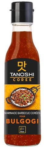 TANOSHI - Corée - Sauce Bulgogi - Marinade Pour Barbecue Coréen - Sauce Soja, Poire et Sésame - Sans Glutamate Ajouté - 1 Bouteille 225ml