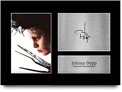 HWC Trading A4 Johnny Depp Edward Scissorhands Geschenke Gedruckt, Signiert Autogramm Bild Für Film-Erinnerungsstücke-Fans