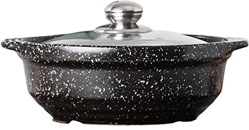 Pentola da 4 litri, Pentola di terracotta per cucinare Pentola di terracotta in casseruola, Forno olandese antiaderente con coperchio in vetro temperato, Pentola antiaderente (4L)
