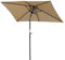 Angel Living 210x140cm Sonnenschirm Balkonschirm Kurbelschirm Marktschirm Gartenschirm Kippbarer Gartenschirm Sonnenschutz UV 50+ Rechteckig (Beige)