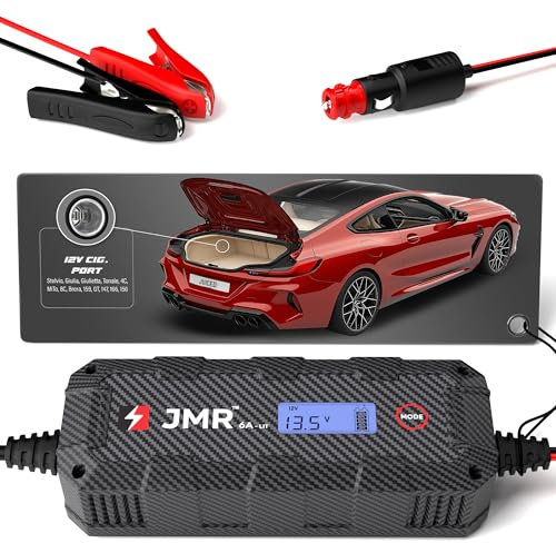 JMR Cargador de Bateria para BMW M5 M4 X6 X5 i8 Z4 M8 M760i Alpina M6 M3 Todos los Modelos Mantenedor de Carga Acondicionador (Añadir Modo Litio)