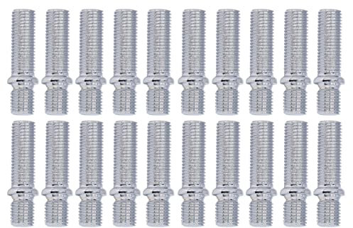 goujon roue m12x1.25,Conversion de Goujon de Roue, 20pcs Goujon de Conversion de Roue 50mm Longueur 33mm Adaptateur de Vis de Roue de Voiture Boulons de Conversion de Goujon de Roue(M12x1.25 to M12x1.