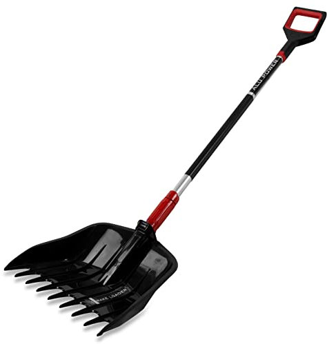 Prime Garden® Multifunktionales Gartengerät Gartenrechen Gartenschaufel Rechen Schaufel - gummierter Aluminiumstiel - Komfortabel und Langlebig (2in1Pro Schwarz 38,5 x 146 cm)