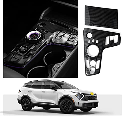 CDEFG Kompatibel mit Kia Sportage NQ5 2022-2024 2025 Mittelkonsole Wrap kit Kohlefaser Aufkleber Sticker Dekor Interieurleisten Auto Dekoration Sportage 2024 Zubehör (Elektronische Automatikgetriebe)