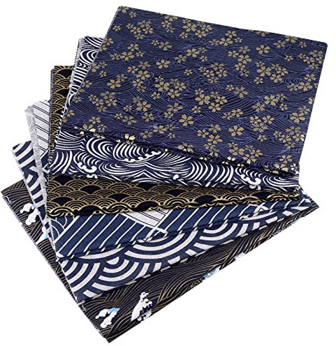 Guangcailun 6pcs Fat Quarters Baumwollstoff Ethno Muster Stoffquadrate, 50 x 40 cm Floral Patchwork vorgeschnitten Quilting Tuch bedruckte Bündel zum Nähen DIY Gesichtsschutz Basteln (2)
