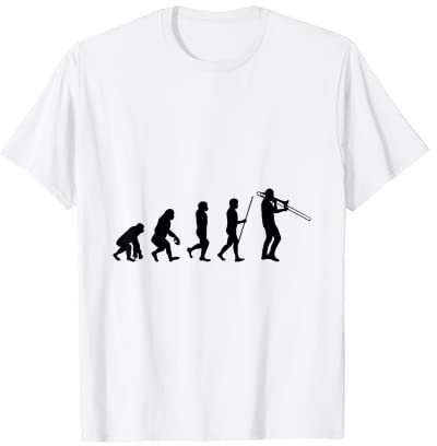 Posaune Evolution Posaunen spielen Posaunist Musiker Männer T-Shirt