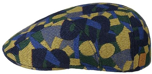 Stetson Ivy The Feebles Flatcap Gemusterte Gefütterte Schirmmütze Herren Herbst Winter blau M (56-57 cm)