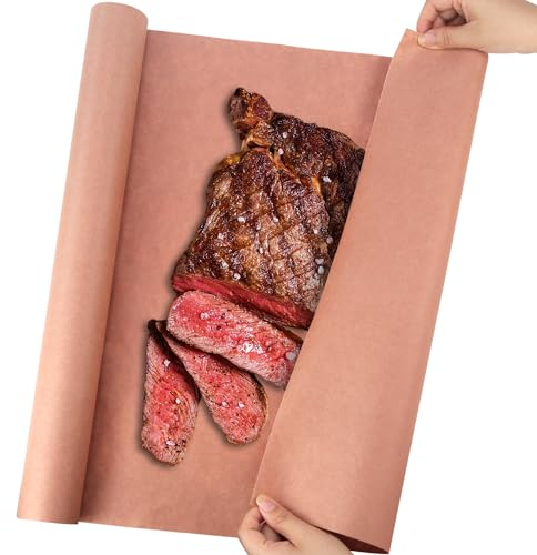 FAELNK Pink Metzgerpapier Rolle Butcher Paper BBQ Kraftpapier Rolle für Grill Smoker Fisch Fleisch BBQ Butcher Papier Grillpapier (15m)