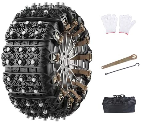 Reifenketten für J-eep Grand Cherokee SRT, Einstellbare Auto Schneeketten Anti-Rutsch-Kette, Reifen Traktionskette Traktionsband Anti-Rutsch Kabelbinder Sicherheitsketten,Black-B-6 Piece