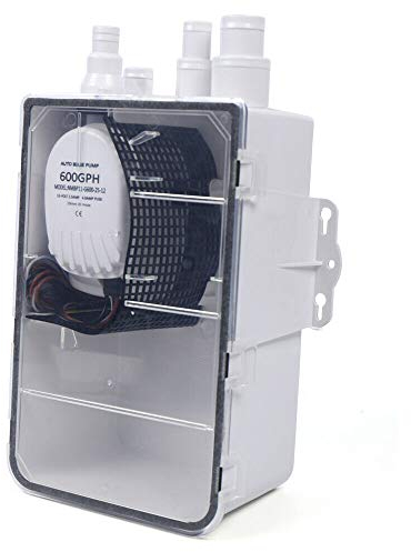 Receveur de douche marin multiport 12 V avec interrupteur à flotteur automatique 600 GPH Pompe à eau pour yachts, camping-cars