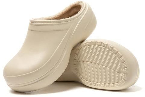 JOMIX Sabot Fourrure Femme Sabots Medical Femme Sabot Orthopédique Pantoufles Anatomiques Caoutchouc Travail Sanitaire Hôpital Cuisine (Beige, 40_41)