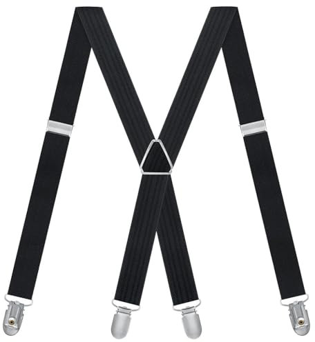 SWKJ Hosenträger Herren, X-Form, mit starken Metall-Clips, robuste Hosenträger, Einstellbar und Elastische Einheitsgröße für Damen und Herren