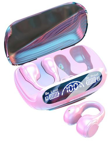 Pessrrtewg Wireless Ear Clip Skeleton Conduction Headphones, Upgrade Bluetooth 5.3 Water-Proof Open Ear Bone Conduction Wireless Earbuds, For Running, Sports, Cycling, Driving