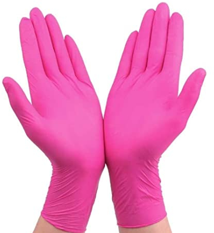 CAKEEYUM Gants jetables en Latex pour Le Nettoyage des Aliments Gants de Nettoyage pour Le Jardin la Maison Le Caoutchouc Rose Rouge S 50 pièces