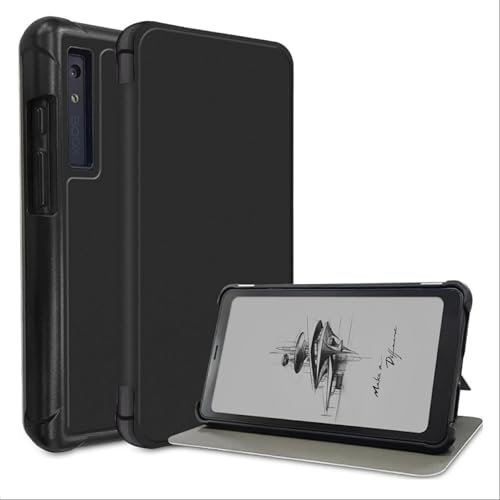 GIOPUEY Cover Compatibile con Onyx Boox Palma/Kant 6.13, Flip Pelle Custodia, Pelle case con Staffa, Protezione a 360° - Black
