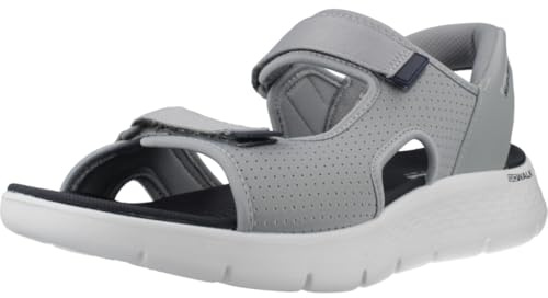 Skechers Men's Go Walk Flex Sandal Easy Entry Slip-In Trainers, Grey And Navy Textile, 10 UK