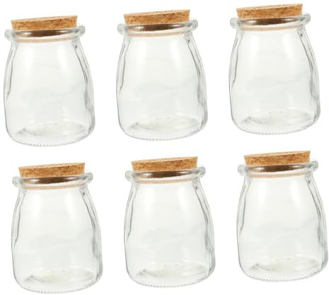 MAGICLULU 6sets Glass Bottles Lids Milk Bottles for Breast Milk Storage Pudding Jelly Jars