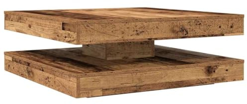 vidaXL Coffee Table 360-Degree Rotatable Old Wood 90x90x34.5 cm