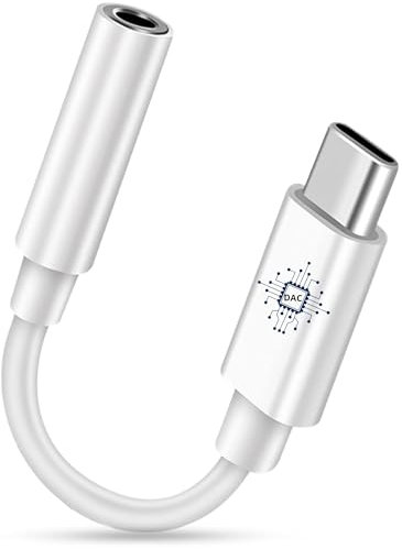 Clem Tech - Adaptateur USB C Jack 3.5mm avec DAC Haute Performance Intégré - Blanc - Qualité Audio Supérieure Plug & Play - Compatibles Iphone Samsung Xiaomi Huawei Oppo Realme