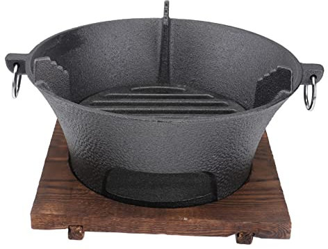 FONDOTIN 1satz Camping Holzkohlegrill Gusseisen Tragbarer Barbecue-grill Für Outdoor-aktivitäten Wie Picknick Und Gartenfeier Langlebig Für