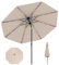 COSTWAY Sonnenschirm 300 cm mit LED-Solar-Beleuchtung, 9 Beleuchtungsmodi, Gartenschirm mit Kurbel, beidseitig um 35° knickbar, Terrassenschirm, Marktschirm für Garten, Balkon, Terrasse (Beige)