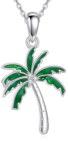 ONEFINITY Palm Tree Necklace For Women 925 Sterling Silver Palm Tree Pendant Coconut Tree Jewelry Gifts