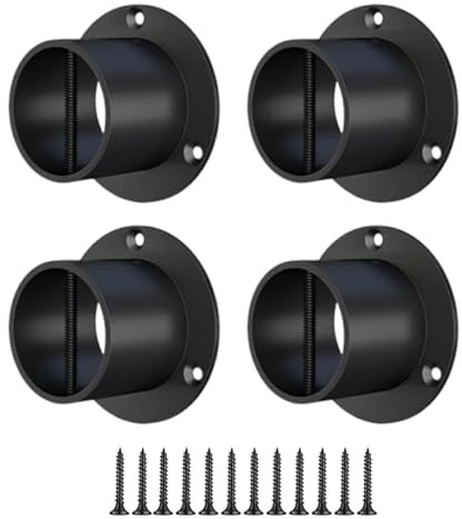 Seilendkappen,Metall Halterungen Für Seile 4 Stück | Schwarze Metallstützen zur Sicherung bei schweren Lasten mit rostfreiem Design für Zaun Treppe Terrasse Außenbereich und Gartenbereich