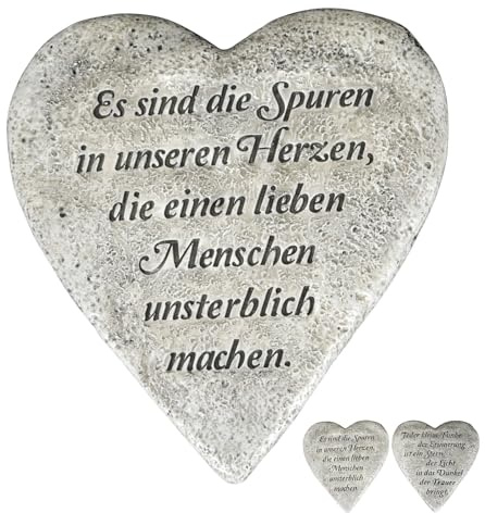 NETPROSHOP Grabschmuck Stein Herz mit liebevollem Text ca. 19 x 18 x 2,5 cm, Auswahl:Herzen