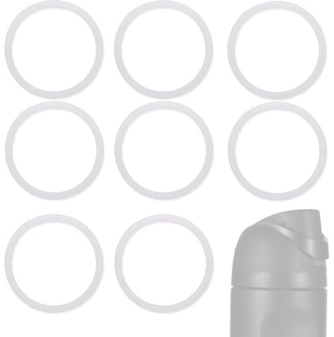 Lot de 8 joints d'étanchéité de rechange pour bouteille d'eau Owala FreeSip - En silicone - Accessoires de rechange pour bouteilles d'eau Owala de 61/7/81/1,2/1,2 l (blanc)