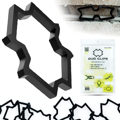 DUO CLIPS 100 Stück Kabelhalter Universal 22–50 mm Schlaufendübel | Kabelclip, Dübelklemmschelle, Kabelbefestigung, Stecklaschen, Clip für Kabel, Halterung für Leitungen und Rohre