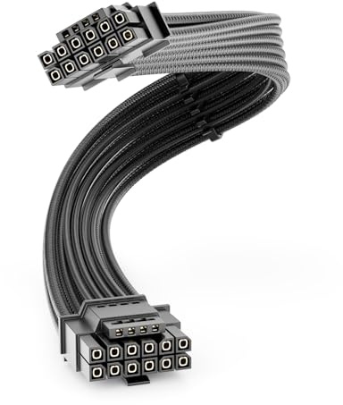 deleyCON 60cm PCIe 5.0 12VHPWR bis 600W 16pin (12+4pin) Stecker auf Stecker Kabel für Grafikkarte RTX 3090Ti, 4070Ti, 4080, 4090