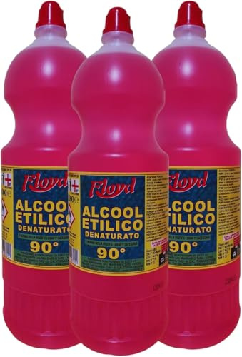 Essential Home - 3 Litri Alcool Etilico Denaturato 90 gradi - Disinfettante Spirito Puro - (3 Bottiglie da 1 litro)