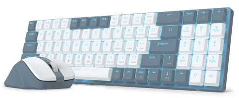 Redragon BS8773 Combo Tastiera Mouse Wireless 78 Tasti 2.4G Meccanica | tastiera mouse wireless 78 tasti meccanica low profile interruttori rossi retroilluminazione blu 2400DPI