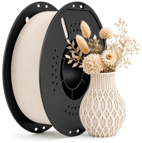 VEOEOV Matte PLA 3D Printer Filament 1.75mm Beige 1KG, +/-0.02mm Accuracy, Strong Toughness, Better Flow, AMS/AMS Lite Ready for Most FDM 3D Printers