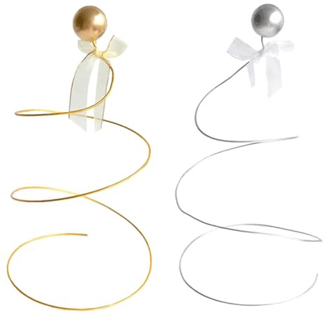 LALADEFIEE Décoration de gâteau 2 Ensembles Fil d'aluminium Décoration de gâteau de fête pour anniversaire ornement chic pour voiture et table