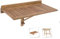 LOLAhome Mesa de Pared Plegable Abatible de 45x47x80 cm | Madera Acacia Maciza Natural Marrón | para Interior o Exterior Balcón, Terraza o Jardín - Colección Nina