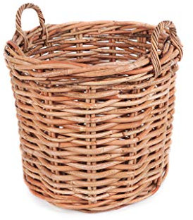 Pflanzkorb aus Rattan, Rattankorb (ca. 50 cm), grobes Geflecht, Holzkorb, Kaminholzkorb