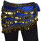 Tanzbekleidung & Accessories Bauchtanz Münzgürtel Samt Hüfttuch Belly Dance Bauchtanzgürtel Karneval Münzen (Blau)