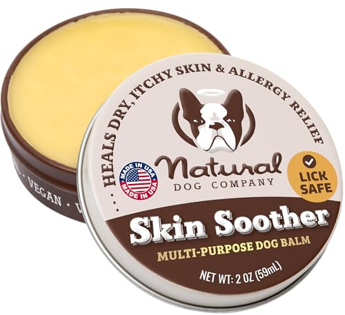 Natural Dog Company - SKIN SOOTHER | All-Natural, Organic, Vegan Balm for Dry, Itchy Skin, Skin Irritations, Minor Cuts, Scrapes, Bug Bites and more - 2oz Tin (2oz Tin)