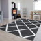TAPISO Luxury Teppich Kurzflor Wohnzimmer Schlafzimmer Dunkelgrau Weiß Modern Karo Kariert Design Marokkanisch Geometrisch Muster ÖKOTEX 200 x 300 cm