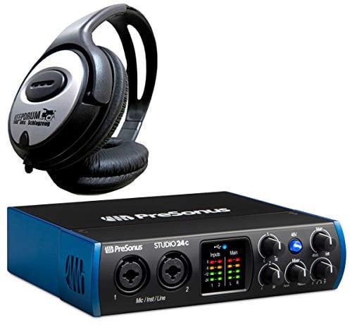 Presonus, interfaccia audio USB a 2 canali “Studio 24C” con cuffie a marchio Keepdrum