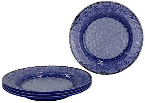 Gimex Tellerset tief 4-tlg. Stone Line Azure