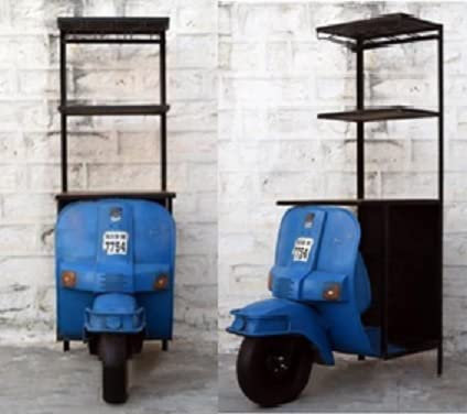 GELUSA N Botellero Tipo Scooter. Vinoteca Vintage. Estantería Retro para bodegas.