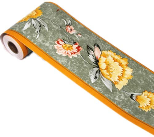Vintage-Blumen-Tapete, Bordüre, abziehbar, Wandaufkleber für Heimdekoration, Badezimmer, Küche, 10,2 x 10 m (Floral2)
