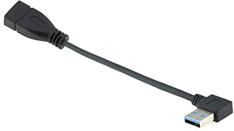 cablecc USB 3.0 Typ-A Stecker auf USB 3.0 Typ-A Buchse Verlängerungskabel Links gewinkelt