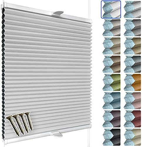 SchattenFreude Waben-Plissee nach Maß für Fenster & Tür | 100% verdunkelnd/Blackout | Zum Anschrauben in der Glasleiste | Weiß (Weiße Rückseite), Breite: 90-110cm x Höhe: 150-220cm