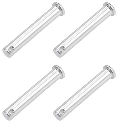 sourcing map Single Hole Clevis Pins - 10mm X 60mm Flat Head 304 Stainless Steel Link Hinge Pin 4Pcs